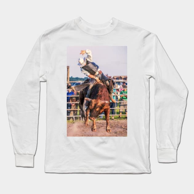 Bull rider Long Sleeve T-Shirt by joesaladino